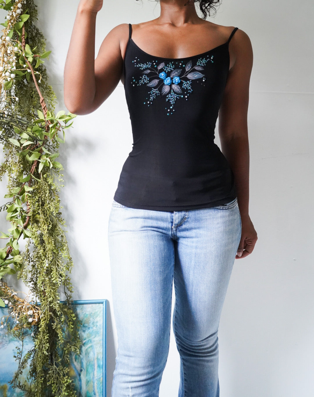 Y2K Floral Bead Detail Cami