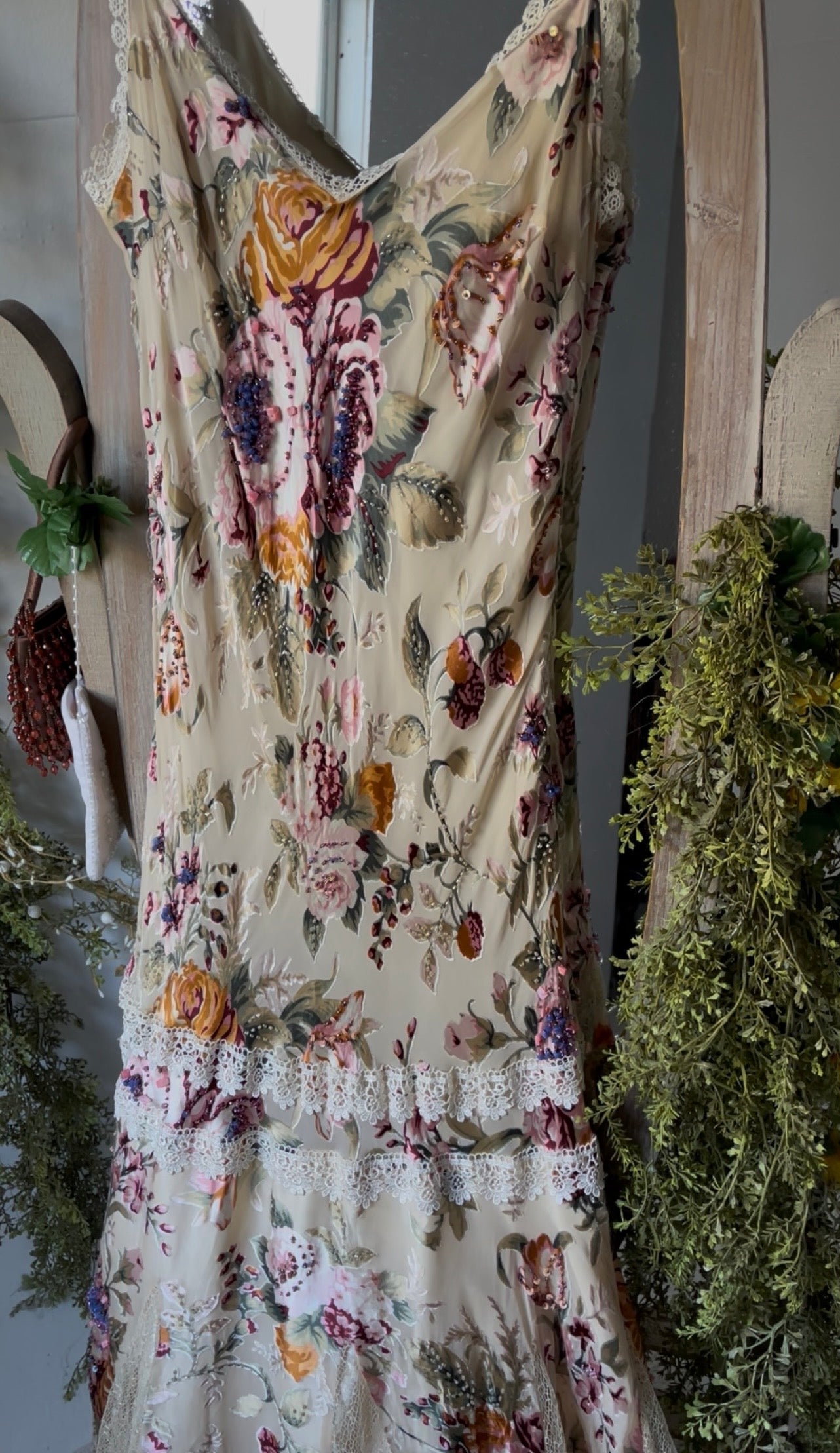 Y2k Beaded Romantic Floral Lace Sue Wong RARE