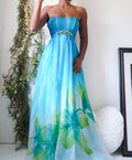 Watercolor Floral Silk Gown