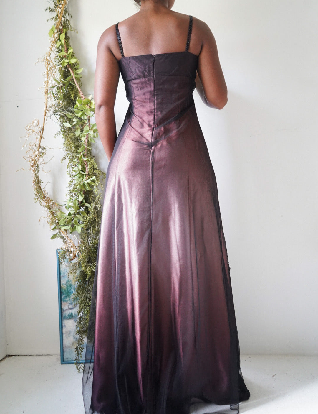 Vintage Y2K Ombre Brown Beaded Split Front Gown – Masha&Jlynn