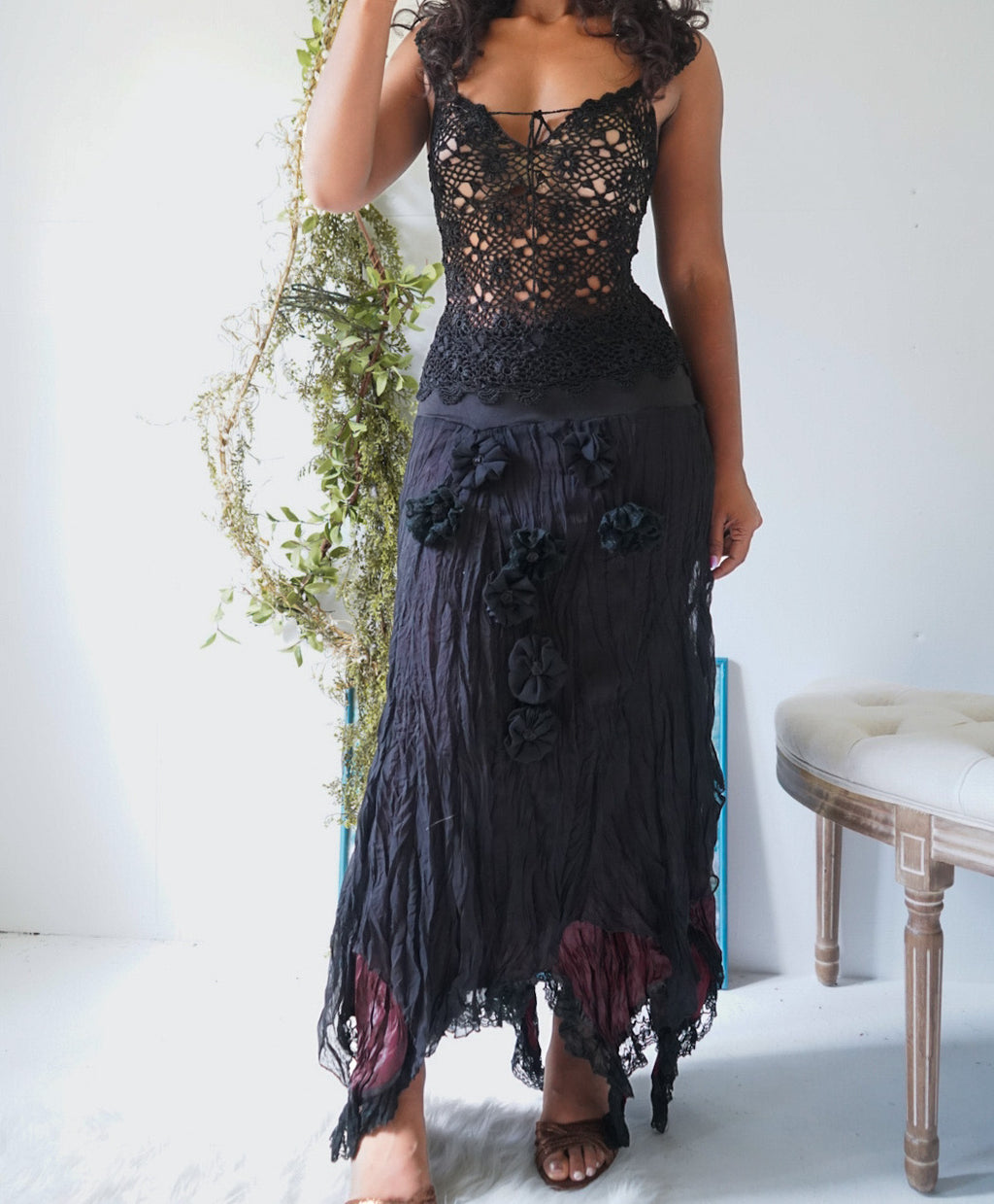Y2K Dark Whimsy Fairy Skirt
