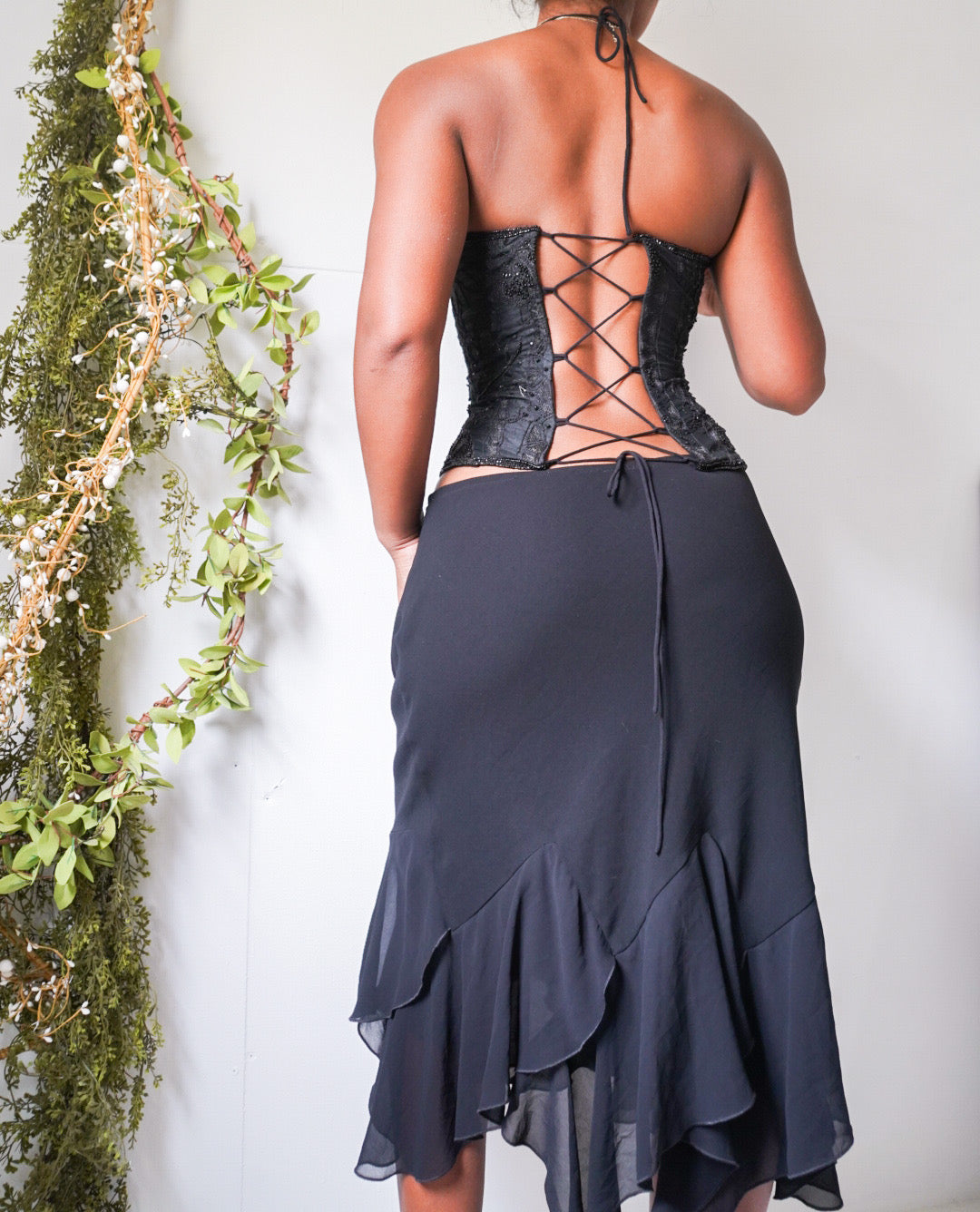 Rare Beaded Aftershock Halter Corset Top