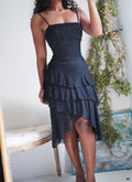 Y2K Whimsigoth Ruffle Hem Dress