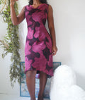 Y2K Purple and Wine Floral Slip Dress