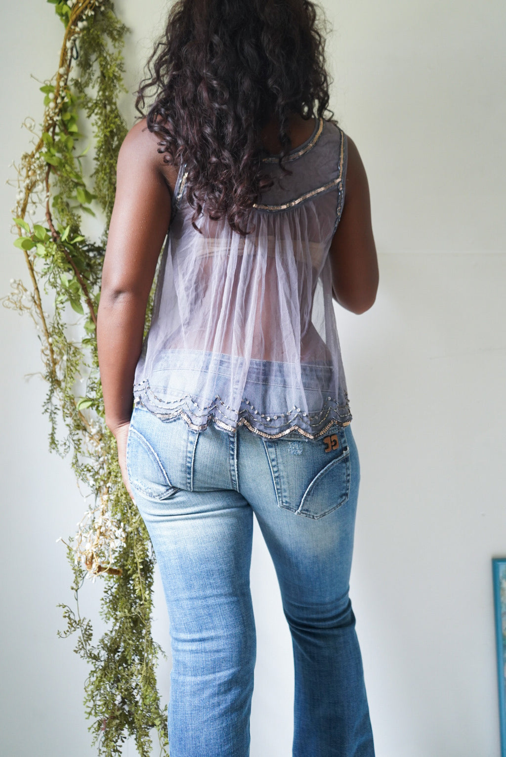 Y2K Beaded Boho Layered Top
