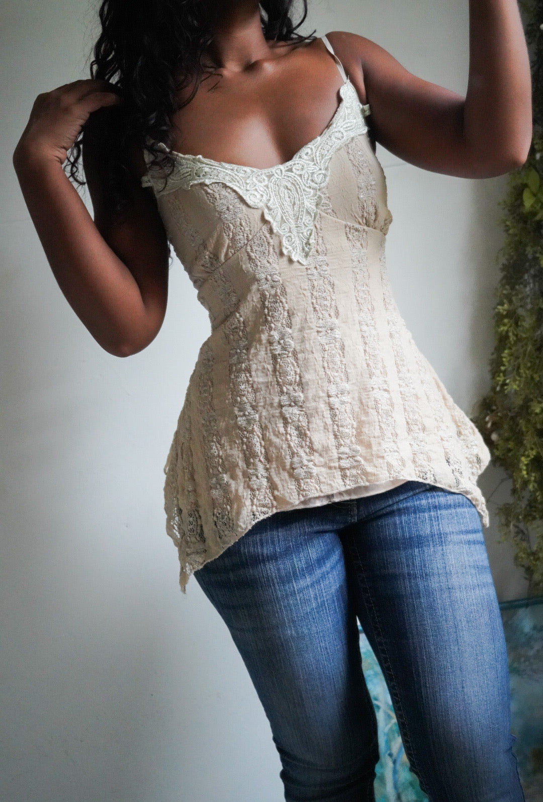 Cream Lace Fairy Babydoll Top