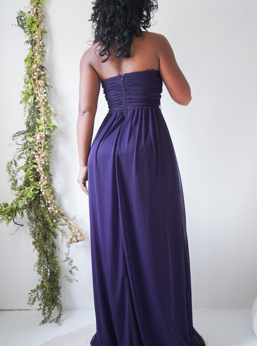 Y2K Strapless Eggplant Gown