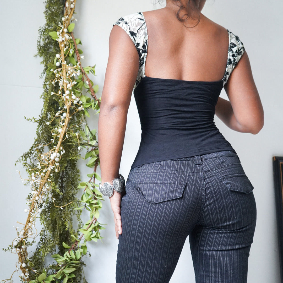 Vintage Lace Layered Bustier Style Top