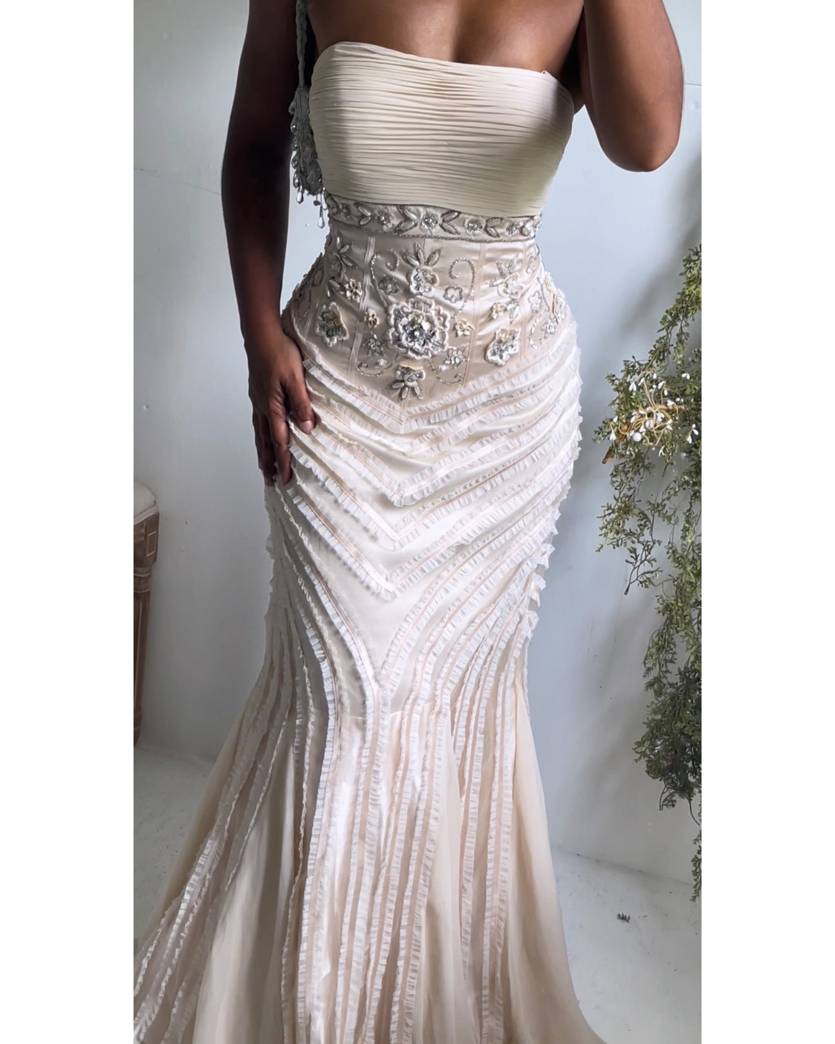 Rare Y2K Sue Wong Strapless Gown