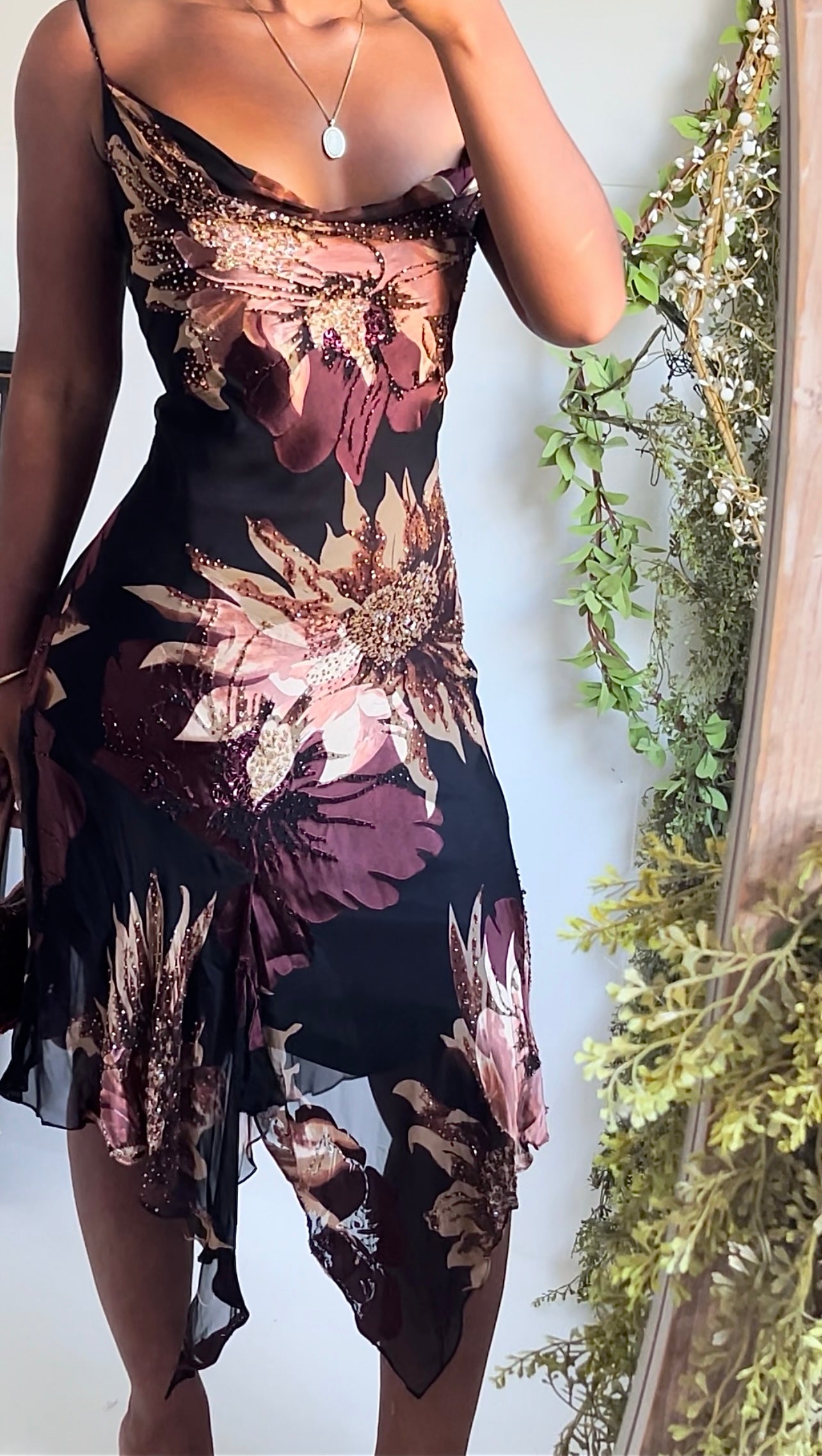 Silk Beaded Floral Boho Fairy Dress