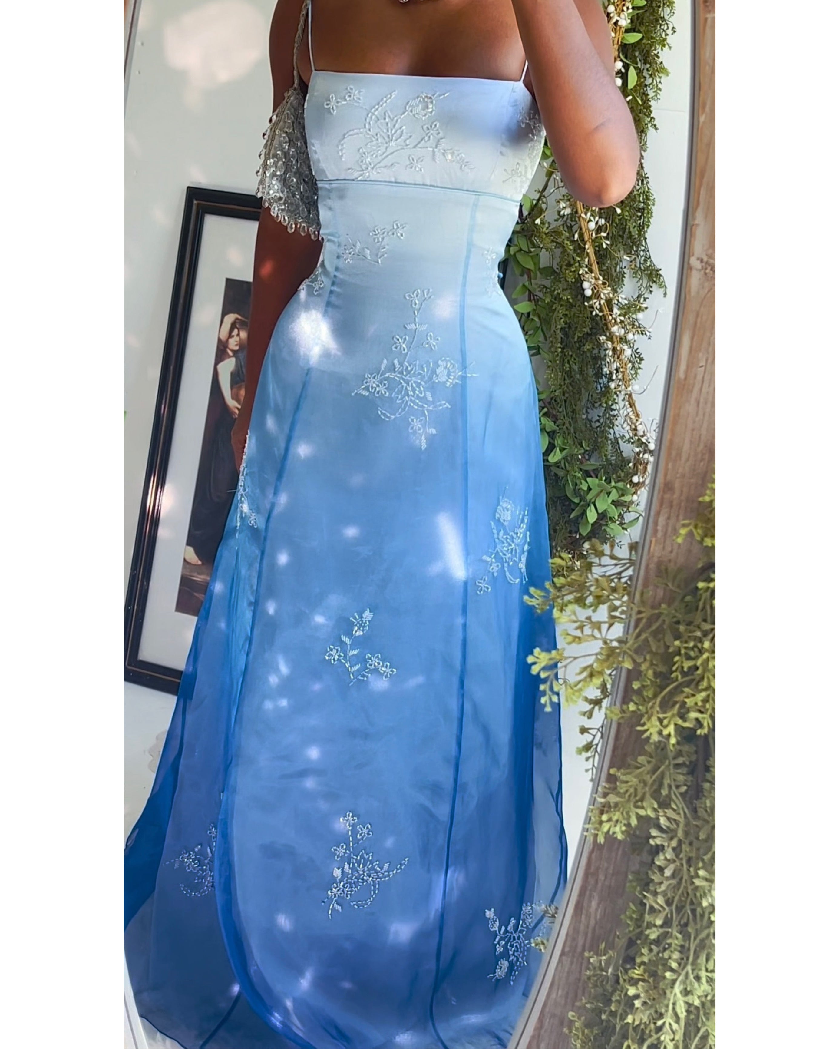 Y2K Ombre Beaded Formal Dress