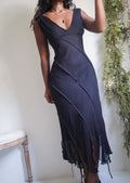 Y2K Fairy Hem Staple Silk Black Dress