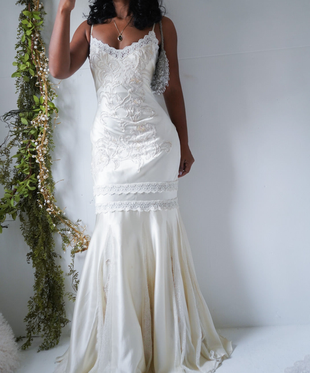 Rare Vintage Sue Wong Ivory Beaded Silk Gown Masha&Jlynn Rare Vintage Sue Wong Ivory Beaded Silk Gown Masha&Jlynn