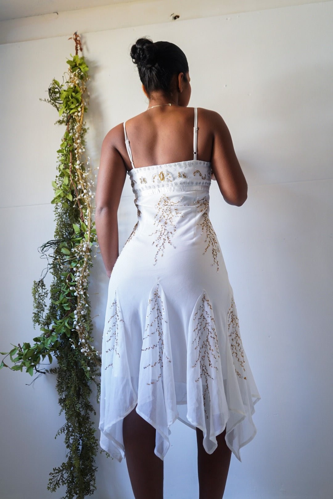 Rare Y2K White Beaded Fairy Dress