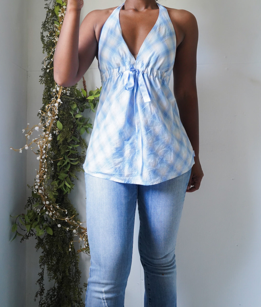 Y2K Tommy Jeans Halter Cotton Babydoll Top