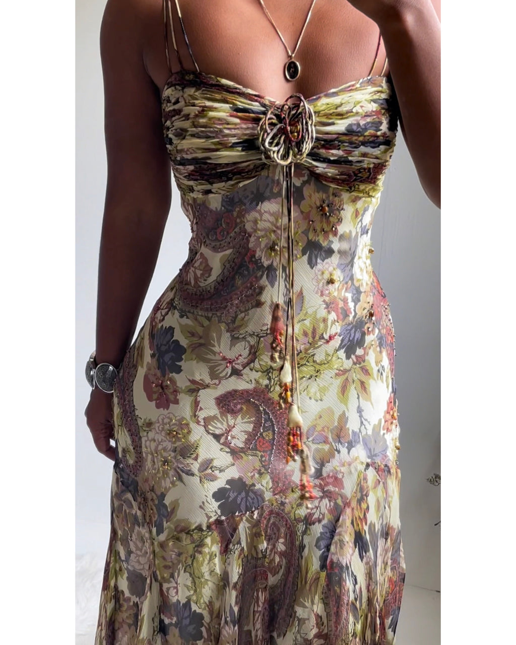 Rare Vintage Y2K Paisley Boho Silk Fairy Dress