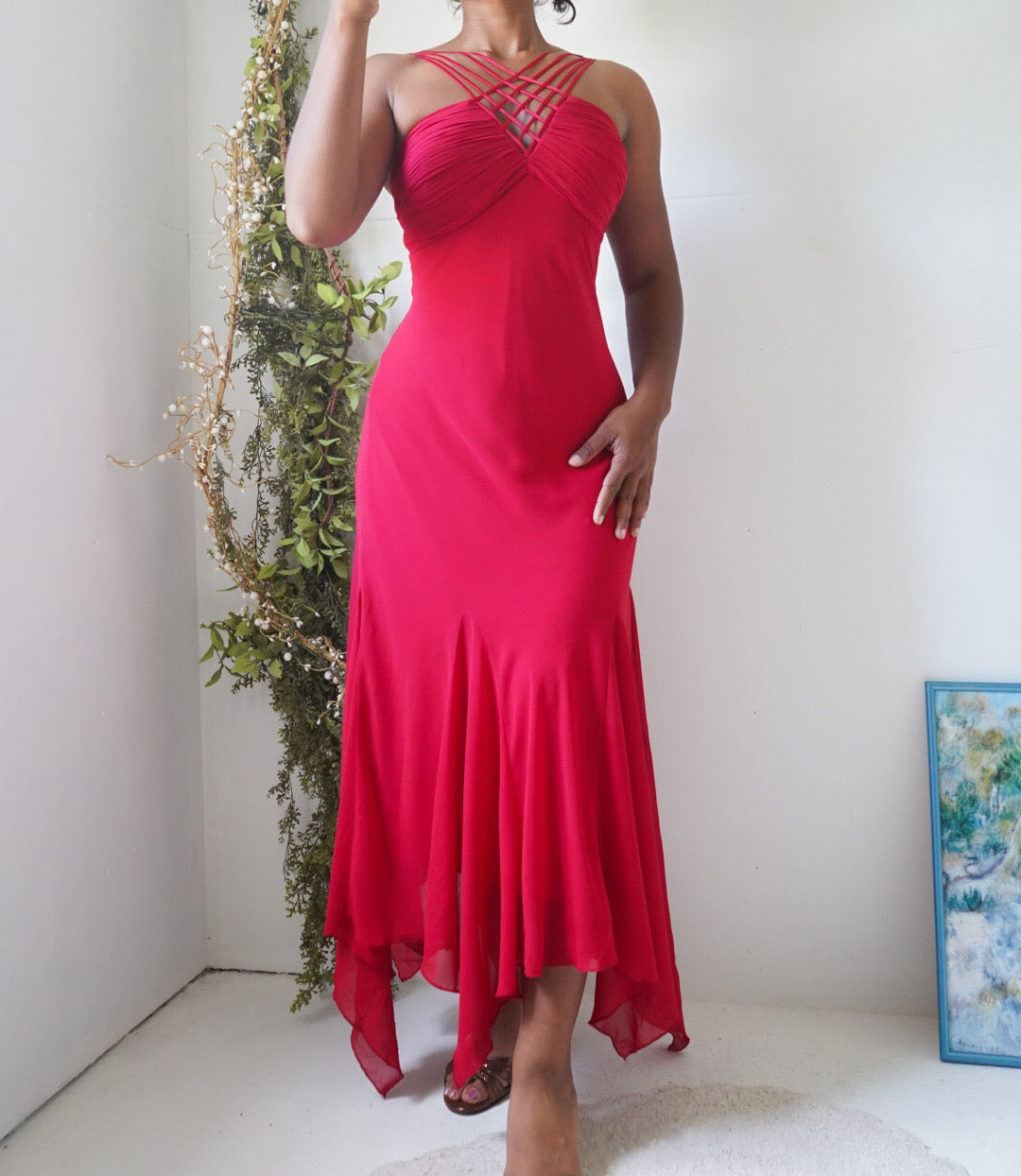Vintage Y2K Red Fairy Hem Dress
