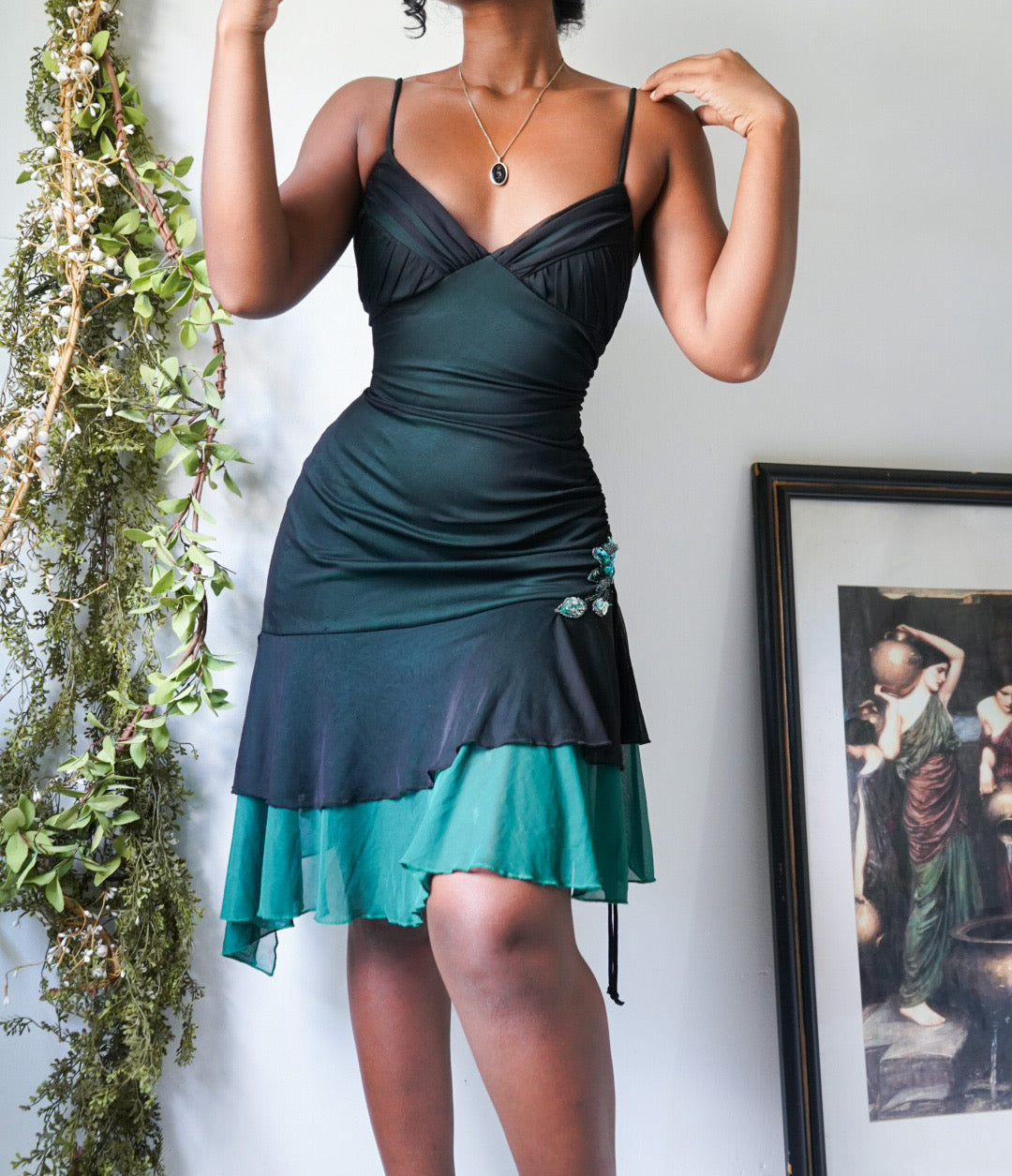 Green and Black Layered Fairy Dress (XS)
