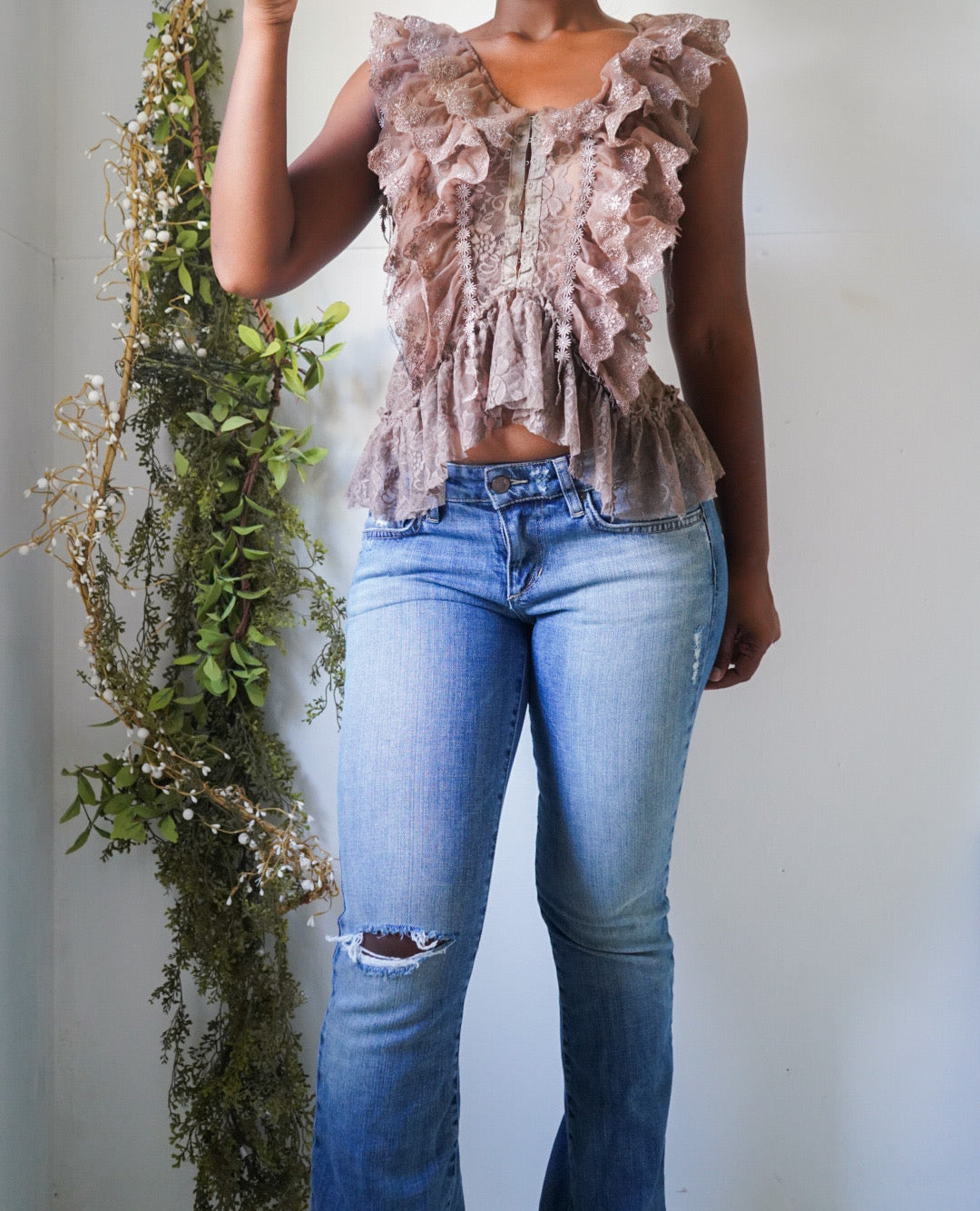 Rare Y2K Boho Fairy Lace Top