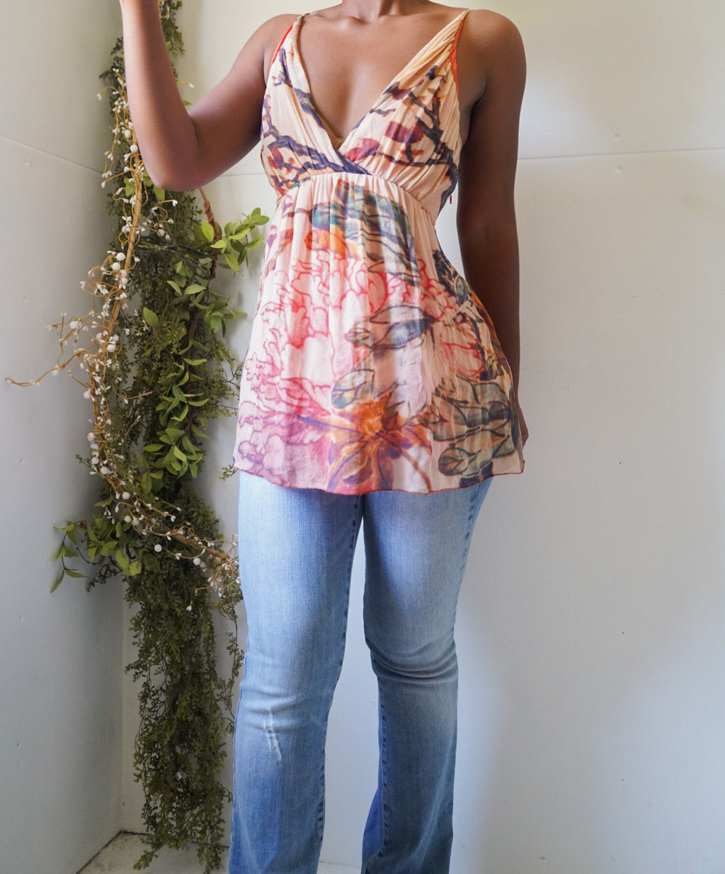 Y2K Vivienne Tam Silk Babydoll Top