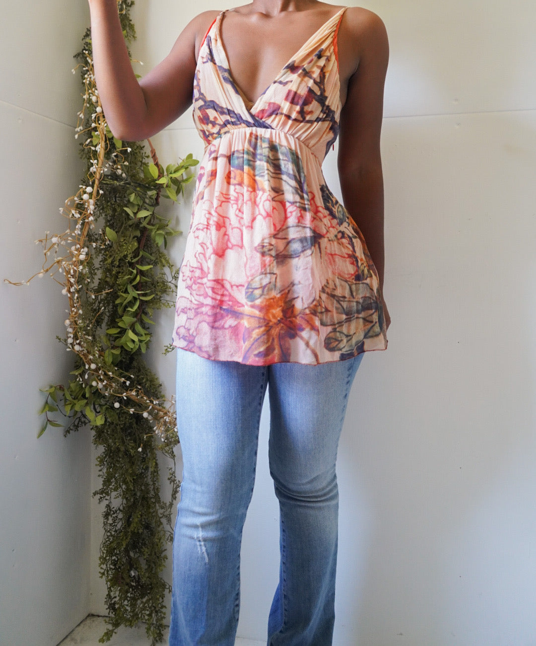Y2K Vivienne Tam Silk Babydoll Top
