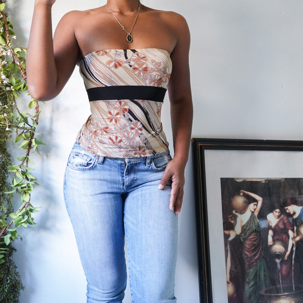 Strapless Tie Back Top