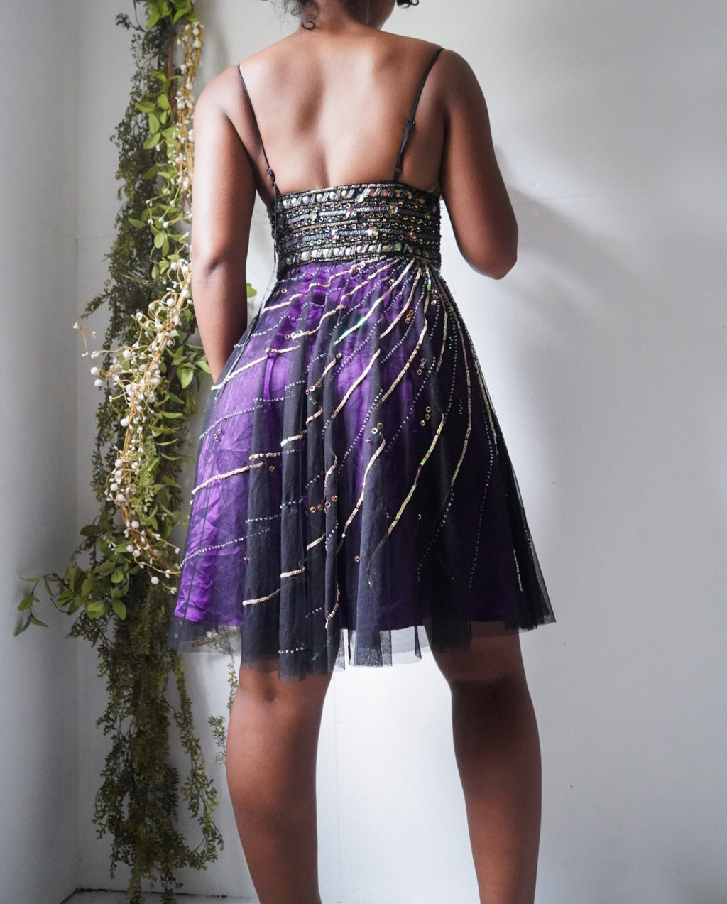Y2K Layered and Beaded Mini Dress