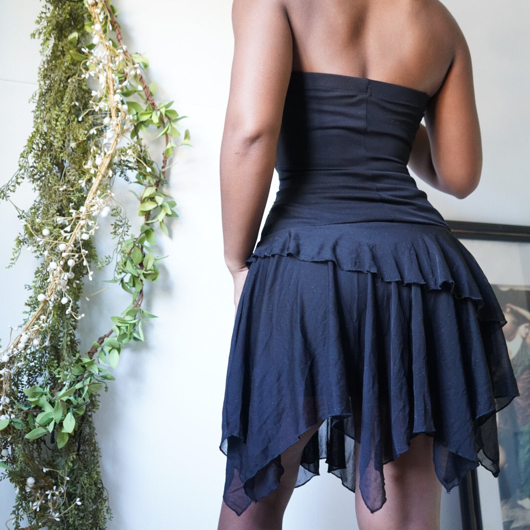 Vintage Goth Fairy Sparkle Mini Tube Dress
