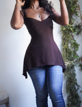 Y2K Dark Chocolate Fairy Hem Top