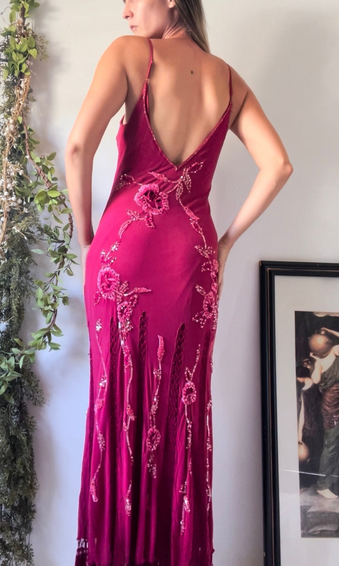 Rare Sue Wong Gown With Beading and Crochet Details