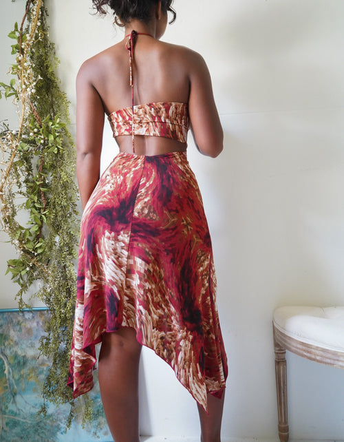 Y2K Boho Halter Strapless Dress