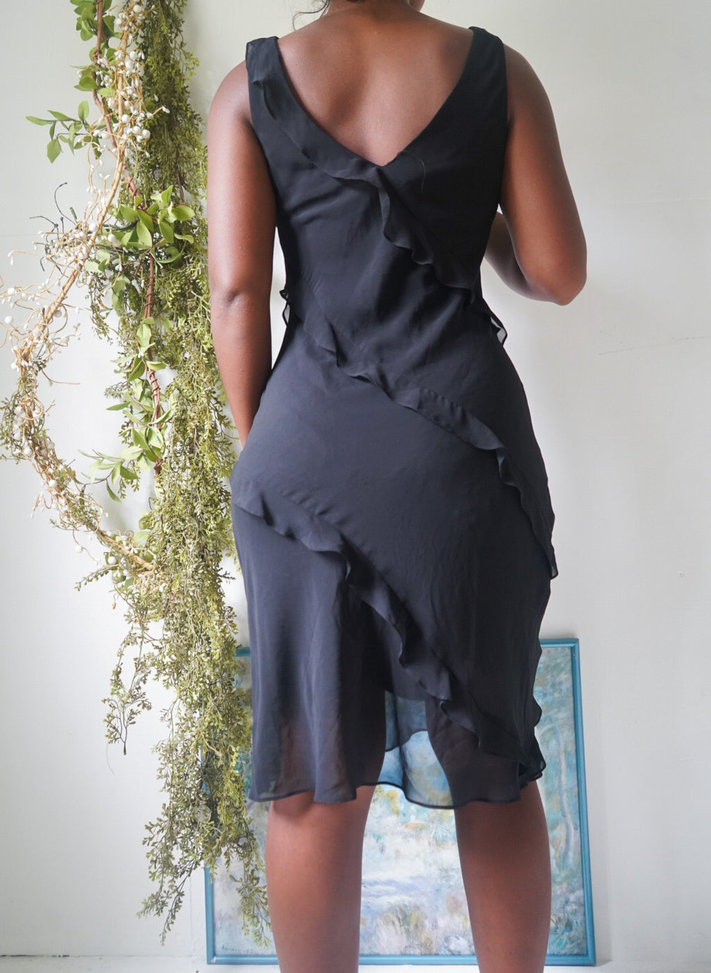 Y2K Little Black Ruffle Dress