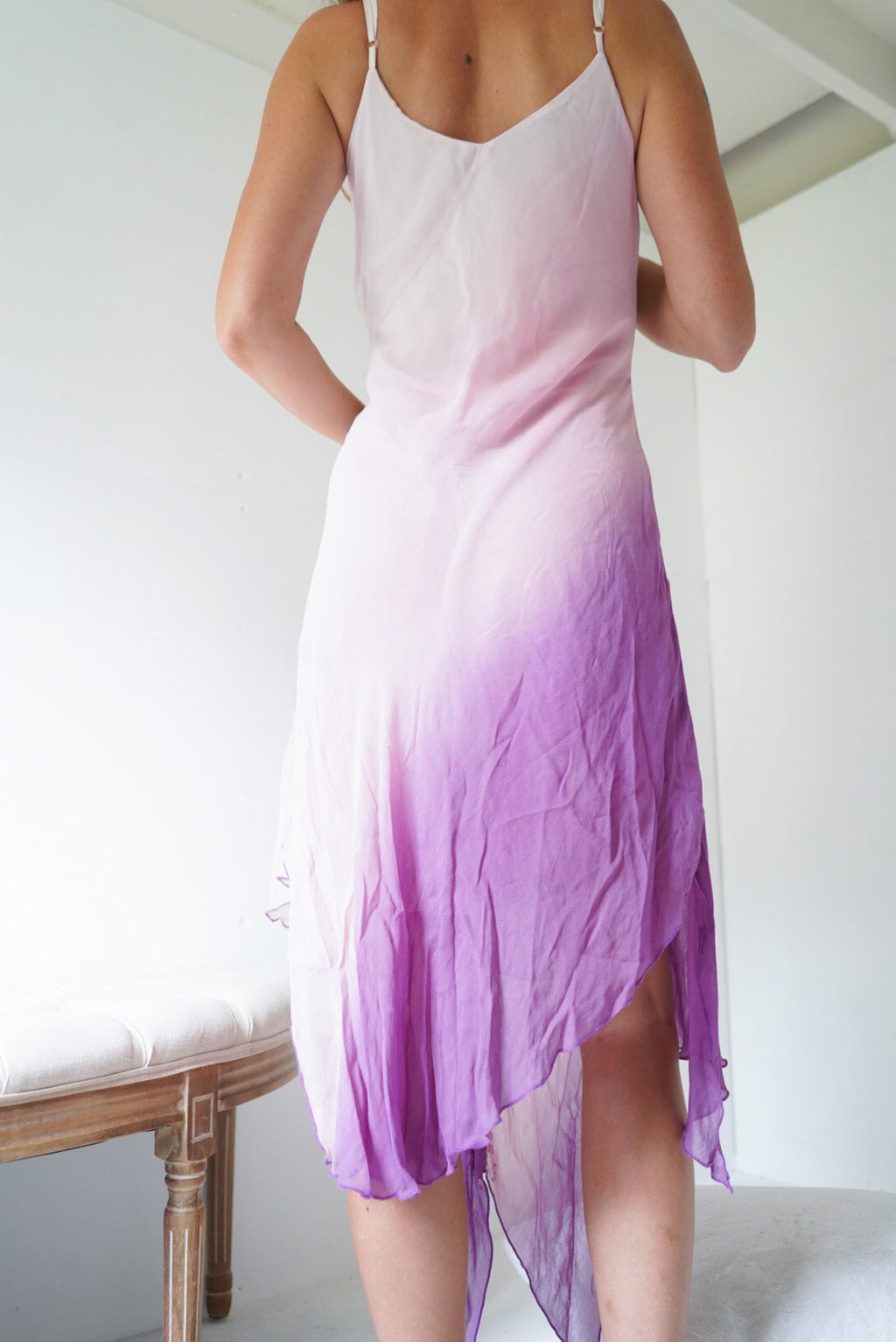 Y2k Silk Ombre Beaded Fairy Dress