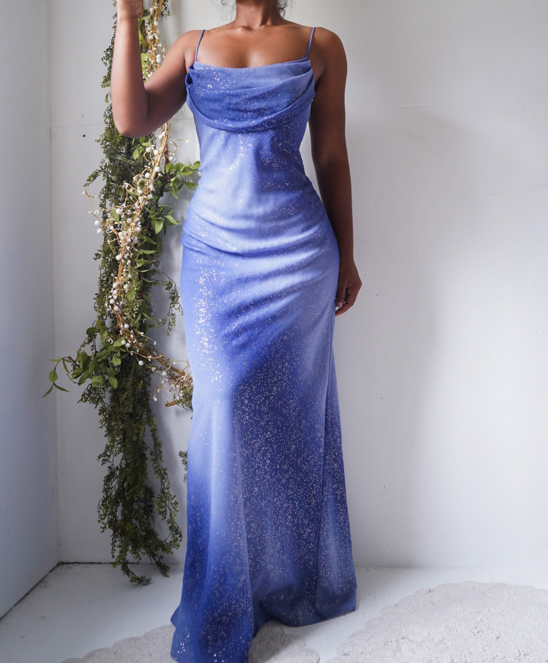Y2K Gradient Blue Sparkle Gown