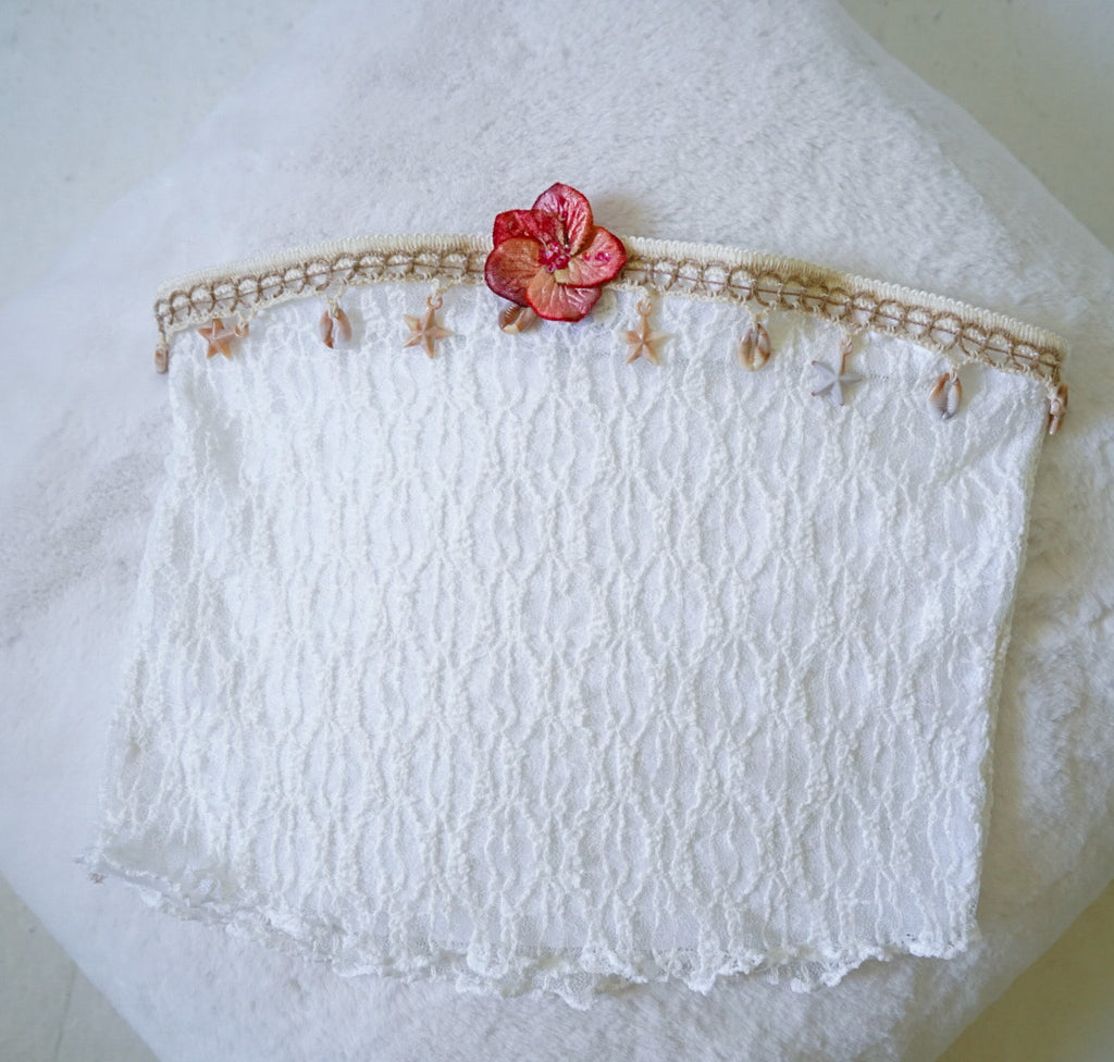 Handmade Seashell Trim Tube Top