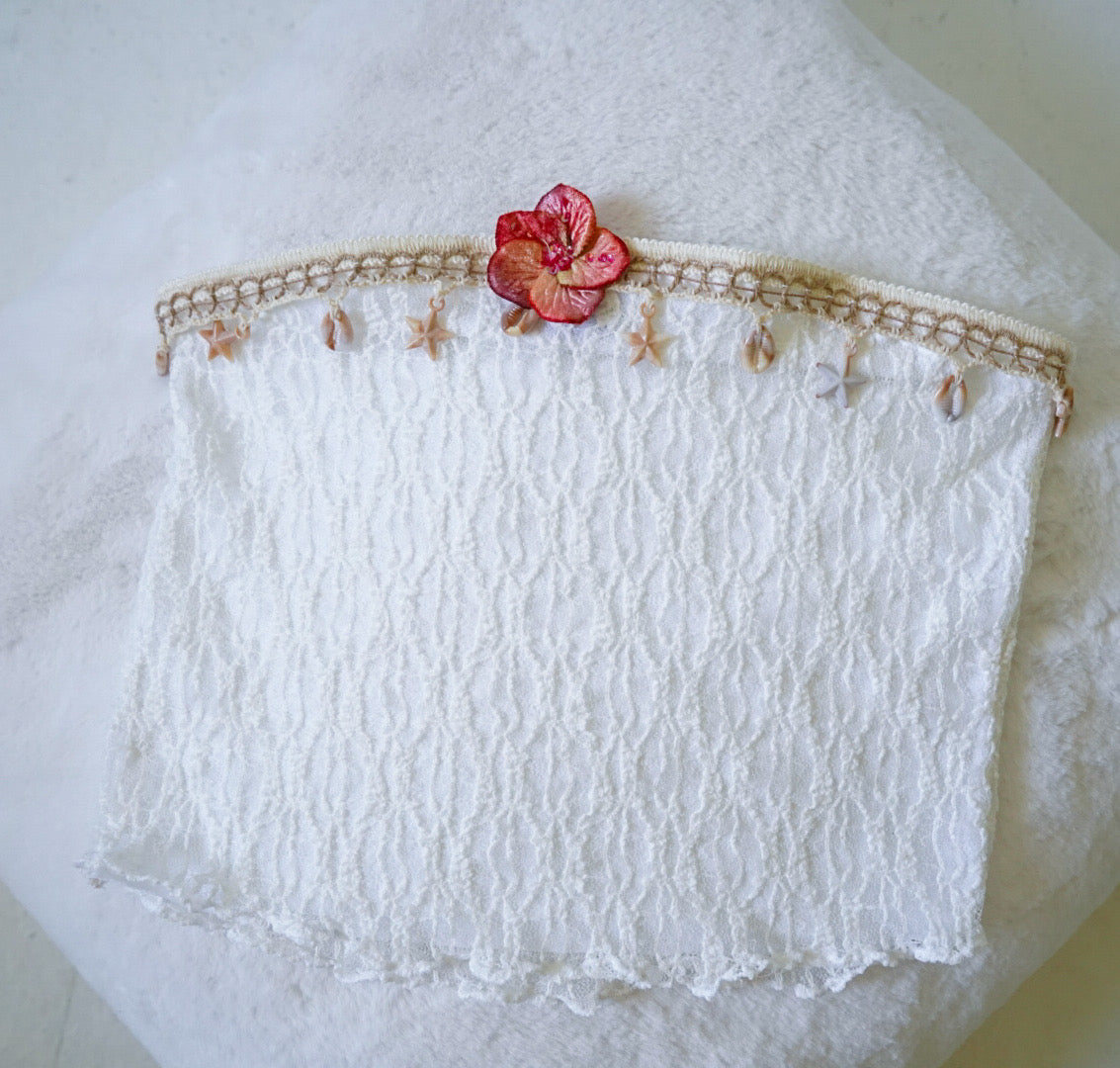 Handmade Seashell Trim Tube Top