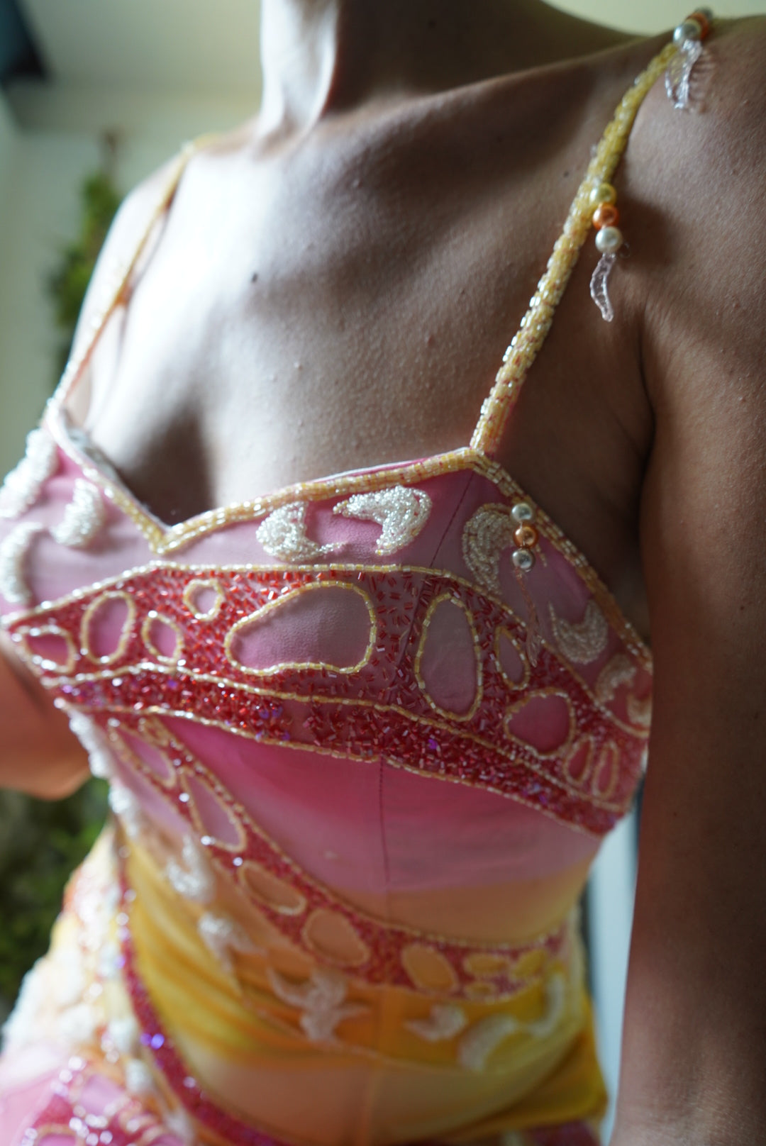 Rare Beaded Cotton Candy Gown