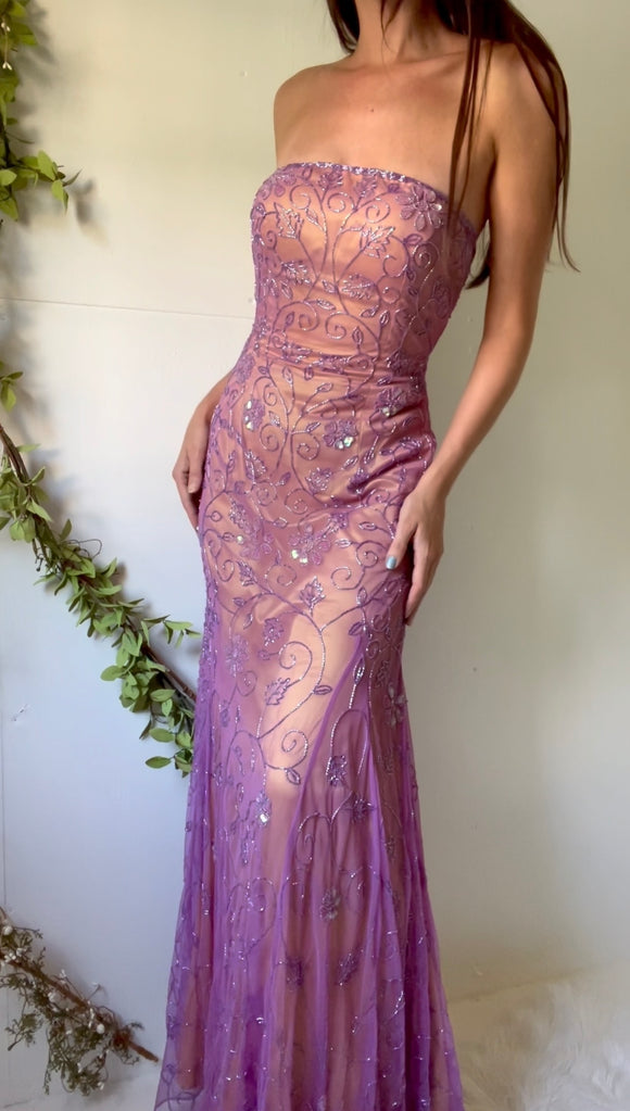Rare Vintage layered beaded gown.