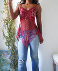 Handmade Beaded Red Fairy Top