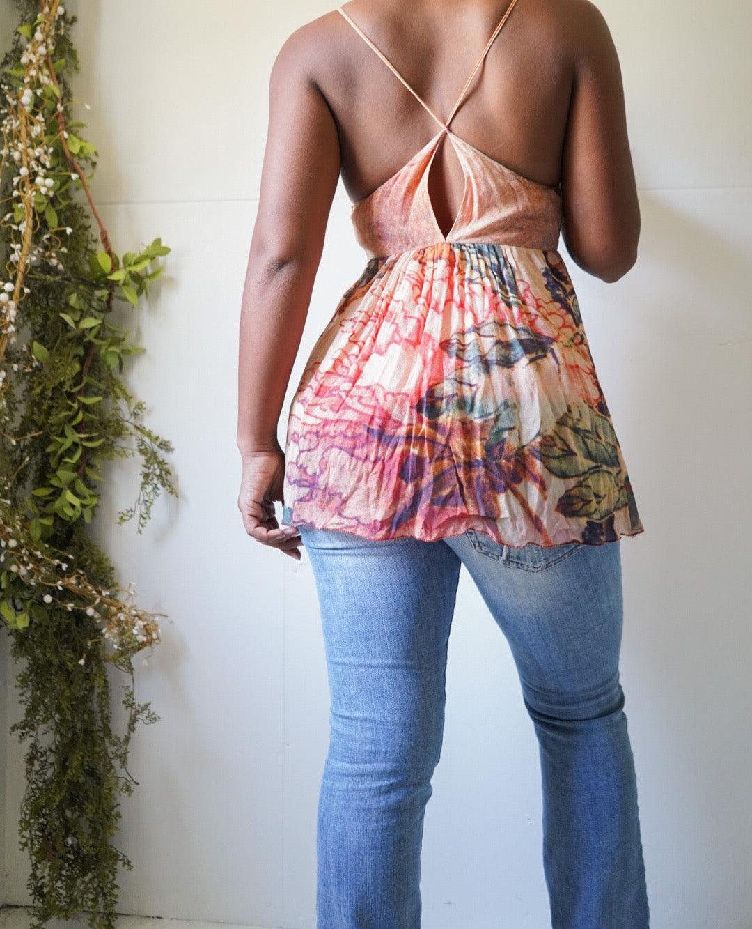 Y2K Vivienne Tam Silk Babydoll Top
