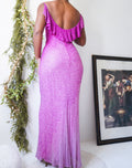 Ombre Pink Fully Beaded Silk Gown