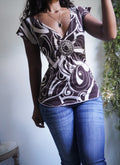 Y2K Boho Tie Back Brooch Detail Top