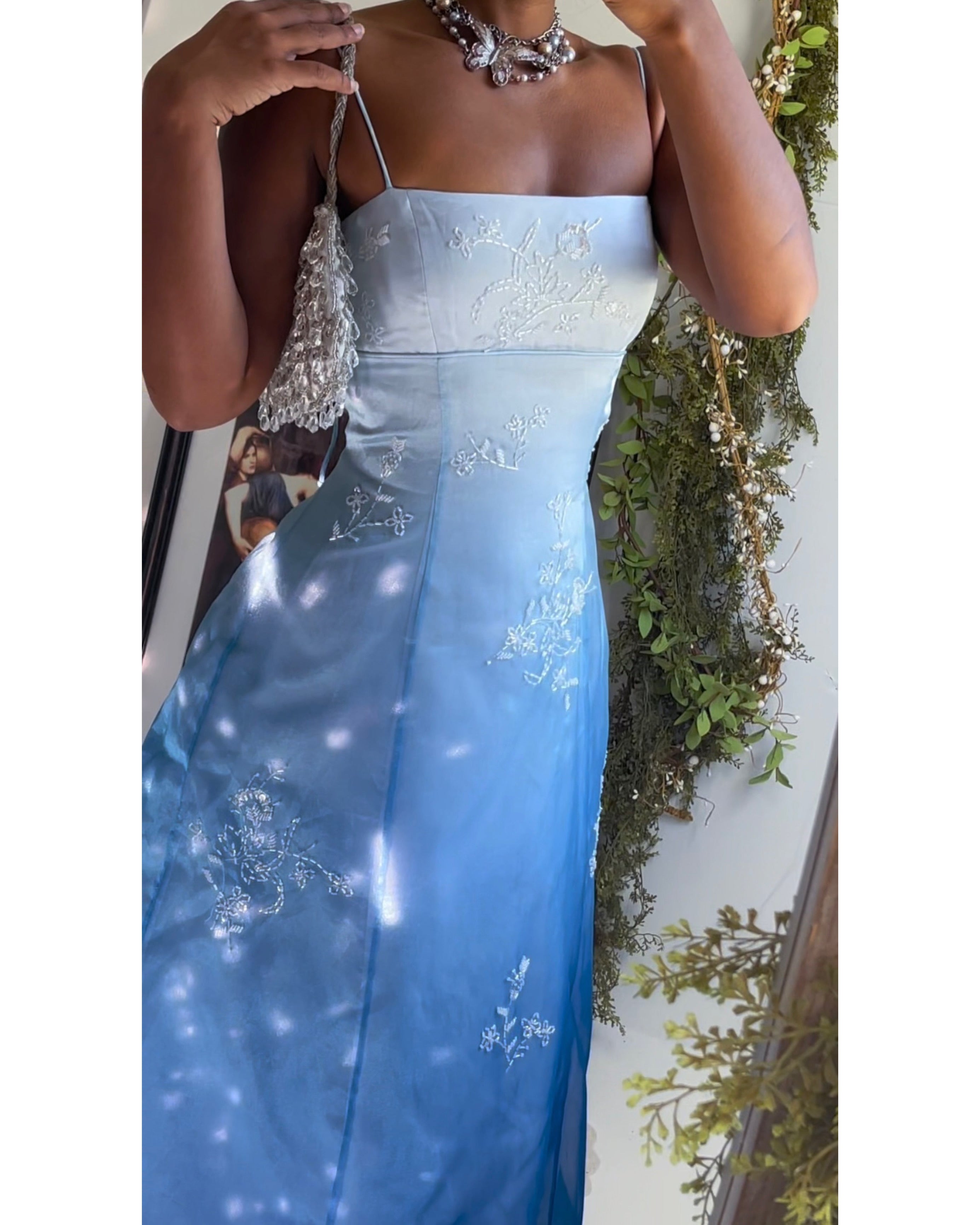 Y2K Ombre Beaded Formal Dress