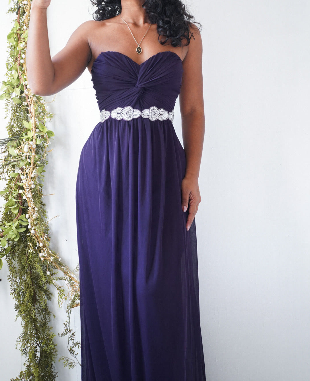 Y2K Strapless Eggplant Gown