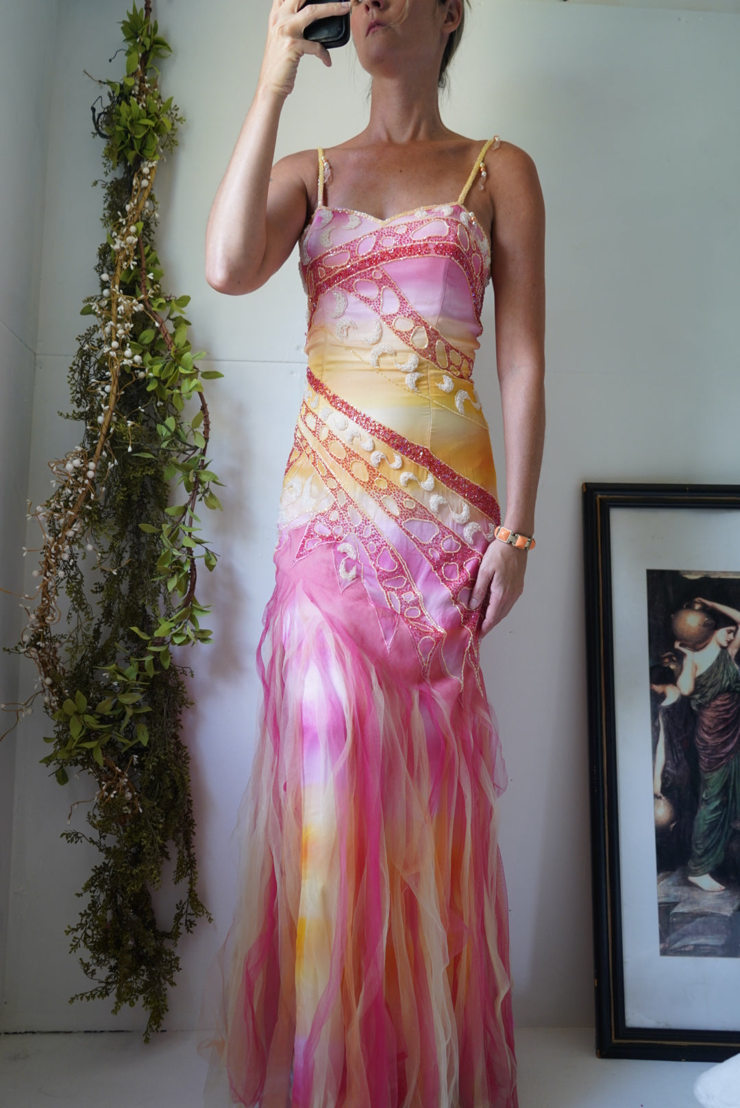 Rare Beaded Cotton Candy Gown