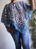 Y2K Animal Print Embellishment Detail Poncho