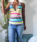 Y2K Striped Tankini Top