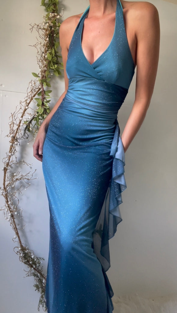 Vintage 90's layered glitter gown