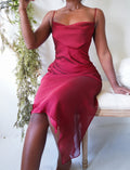 Y2K Iridescent Crimson Jewel Strap Dress