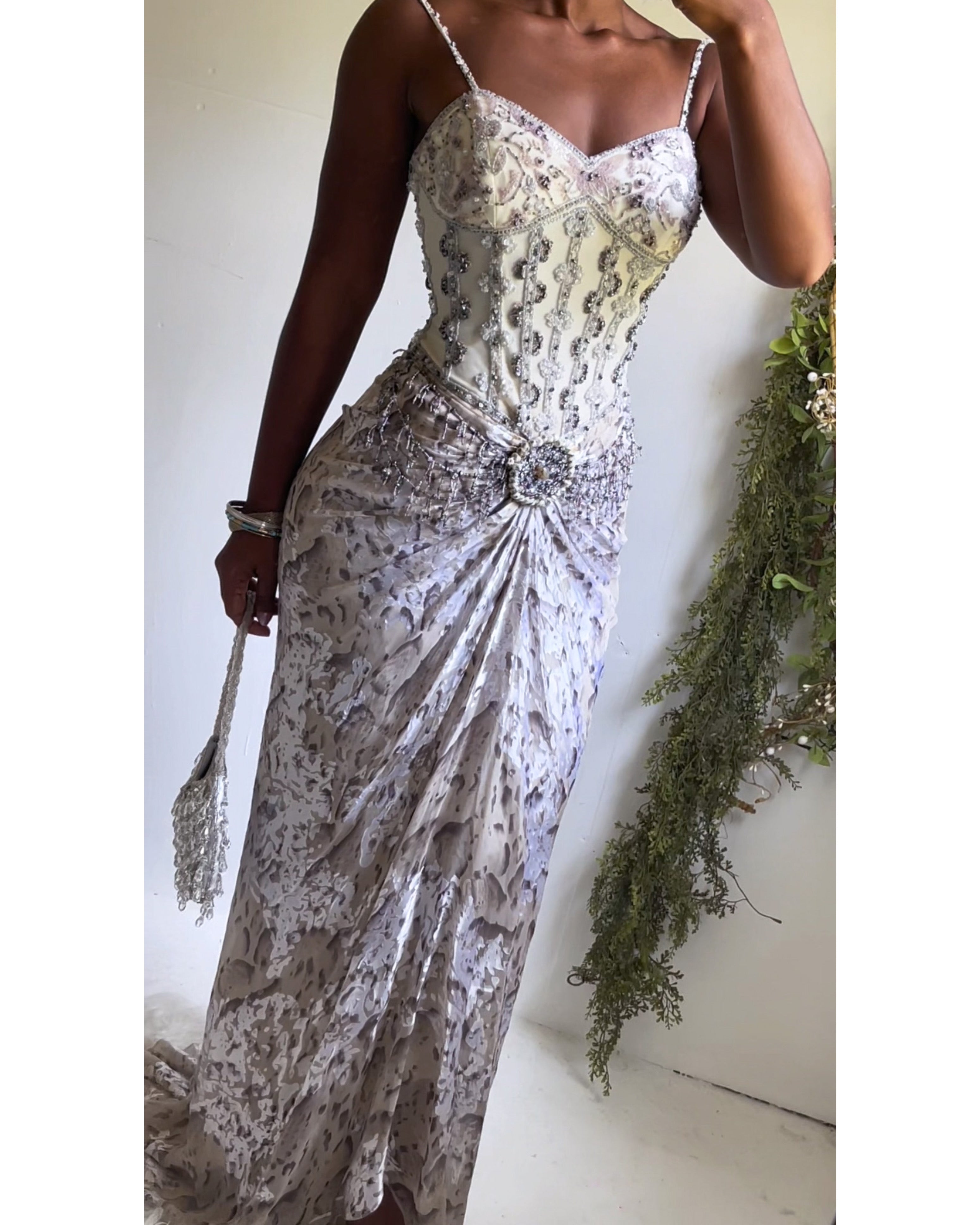 Y2K Rare Beaded Desi Inspired Gown